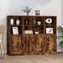 Hohes Sideboard 3 Stück geräuchertes Eichensperrholz von vidaXL, Sideboards - Ref: Foro24-3185308, Preis: 192,57 €, Rabatt: %