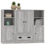 3-teiliges hohes Sideboard aus sonomagrauem Sperrholz von vidaXL, Sideboards - Ref: Foro24-3185325, Preis: 219,82 €, Rabatt: %