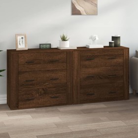 Sideboards 2 pieces oak brown plywood by vidaXL, Sideboards - Ref: Foro24-3185414, Price: 165,37 €, Discount: %