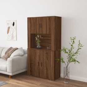 Tall oak brown plywood sideboard by vidaXL, Sideboards - Ref: Foro24-3185358, Price: 156,99 €, Discount: %