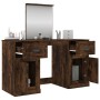 Dressing table with smoked oak mirror 130x50x132.5 cm by vidaXL, Bedroom Dressers - Ref: Foro24-3185340, Price: 137,26 €, Dis...