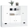 High wooden sideboard 3 pieces glossy white plywood by vidaXL, Sideboards - Ref: Foro24-3185313, Price: 212,52 €, Discount: %