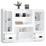 High wooden sideboard 3 pieces glossy white plywood by vidaXL, Sideboards - Ref: Foro24-3185313, Price: 212,52 €, Discount: %