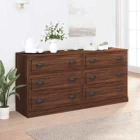 2 Stück Sideboards Sperrholz braune Eiche von vidaXL, Sideboards - Ref: Foro24-3185246, Preis: 173,99 €, Rabatt: %