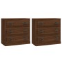 Display cabinets 2 pieces plywood brown oak by vidaXL, Sideboards - Ref: Foro24-3185246, Price: 173,99 €, Discount: %