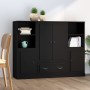 Tall display cabinets, 3 pieces, black plywood. by vidaXL, Sideboards - Ref: Foro24-3185320, Price: 236,80 €, Discount: %