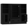 Tall display cabinets, 3 pieces, black plywood. by vidaXL, Sideboards - Ref: Foro24-3185320, Price: 236,80 €, Discount: %