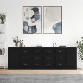 Sideboards 3 pieces black plywood by vidaXL, Sideboards - Ref: Foro24-3185288, Price: 276,64 €, Discount: %