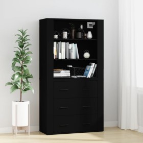 Aparador alto madera contrachapada negro de vidaXL, Aparadores - Ref: Foro24-3185392, Precio: 148,99 €, Descuento: %