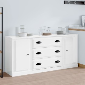 Sideboards 3 units glossy white plywood by vidaXL, Sideboards - Ref: Foro24-3185249, Price: 164,73 €, Discount: %