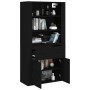 Tall black plywood sideboard by vidaXL, Sideboards - Ref: Foro24-3185376, Price: 138,99 €, Discount: %