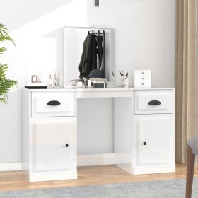 Dressing table with glossy white mirror 130x50x132.5 cm by vidaXL, Bedroom Dressers - Ref: Foro24-3185337, Price: 148,99 €, D...