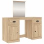 Dressing table with Sonoma oak mirror 130x50x132.5 cm by vidaXL, Bedroom Dressers - Ref: Foro24-3185338, Price: 160,31 €, Dis...