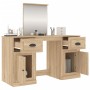 Dressing table with Sonoma oak mirror 130x50x132.5 cm by vidaXL, Bedroom Dressers - Ref: Foro24-3185338, Price: 160,31 €, Dis...