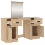 Dressing table with Sonoma oak mirror 130x50x132.5 cm by vidaXL, Bedroom Dressers - Ref: Foro24-3185338, Price: 160,31 €, Dis...