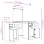 Schminktisch mit Spiegel aus Sonoma-Eiche 130x50x132,5 cm von vidaXL, Schlafzimmerkommoden - Ref: Foro24-3185338, Preis: 159,...