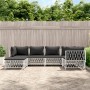 6-piece garden furniture set with white steel cushions by vidaXL, Garden sets - Ref: Foro24-3186892, Price: 452,01 €, Discoun...