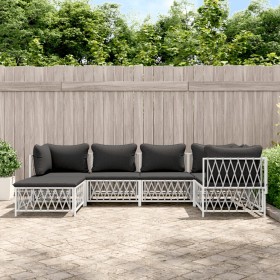 6-piece garden furniture set with white steel cushions by vidaXL, Garden sets - Ref: Foro24-3186892, Price: 451,99 €, Discoun...