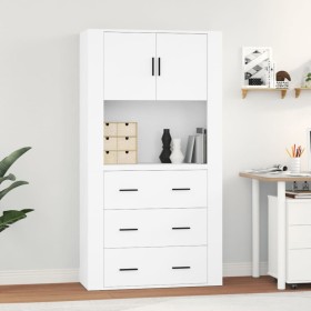 Aparador alto madera contrachapada blanco de vidaXL, Aparadores - Ref: Foro24-3185383, Precio: 185,46 €, Descuento: %