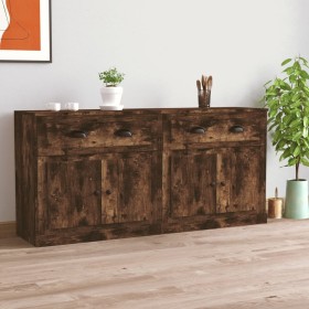 2-teilige Sideboards aus geräuchertem Eichensperrholz von vidaXL, Sideboards - Ref: Foro24-3185268, Preis: 173,99 €, Rabatt: %