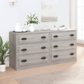 Sideboards 2 Stück Sonoma graues Sperrholz von vidaXL, Sideboards - Ref: Foro24-3185245, Preis: 199,99 €, Rabatt: %