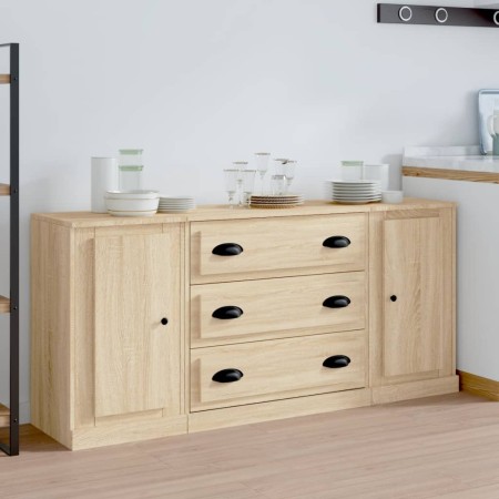 Sideboards 3 pieces plywood oak Sonoma color by vidaXL, Sideboards - Ref: Foro24-3185250, Price: 184,45 €, Discount: %