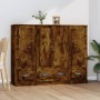 Tall sideboard 3 pieces smoked oak plywood by vidaXL, Sideboards - Ref: Foro24-3185300, Price: 207,83 €, Discount: %