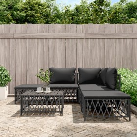 6-piece garden furniture set with anthracite steel cushions by vidaXL, Garden sets - Ref: Foro24-3186881, Price: 417,99 €, Di...