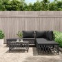 6-teiliges Gartenmöbel-Set mit anthrazitfarbenen Stahlkissen von vidaXL, Gartensets - Ref: Foro24-3186881, Preis: 419,22 €, R...