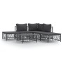 6-piece garden furniture set with anthracite steel cushions by vidaXL, Garden sets - Ref: Foro24-3186881, Price: 419,22 €, Di...