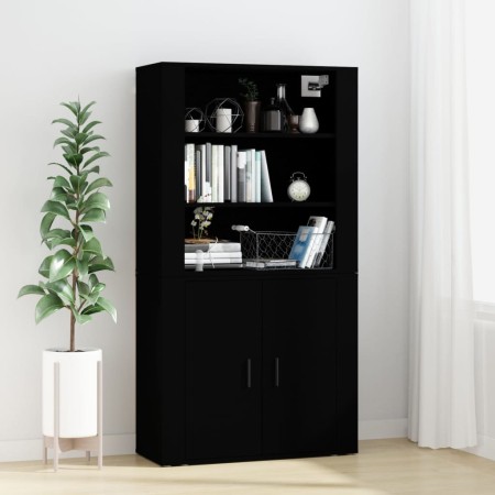 Tall black plywood sideboard by vidaXL, Sideboards - Ref: Foro24-3185360, Price: 145,99 €, Discount: %