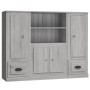 Hohes Sideboard 3-teilig Sperrholz Sonoma grau von vidaXL, Sideboards - Ref: Foro24-3185317, Preis: 221,62 €, Rabatt: %