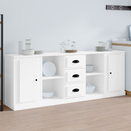 Sideboards 3 pieces white plywood by vidaXL, Sideboards - Ref: Foro24-3185255, Price: 166,79 €, Discount: %