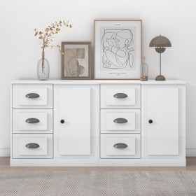 2 plywood white gloss sideboards by vidaXL, Sideboards - Ref: Foro24-3185225, Price: 162,56 €, Discount: %