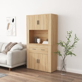 Tall oak-colored plywood sideboard by vidaXL, Sideboards - Ref: Foro24-3185370, Price: 162,77 €, Discount: %