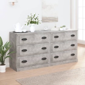 Sideboards 2 pcs concrete gray plywood by vidaXL, Sideboards - Ref: Foro24-3185243, Price: 180,17 €, Discount: %