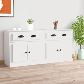 Sideboards 2 pieces white plywood by vidaXL, Sideboards - Ref: Foro24-3185263, Price: 138,13 €, Discount: %