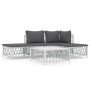 5-piece garden furniture set with white steel cushions by vidaXL, Garden sets - Ref: Foro24-3186850, Price: 317,87 €, Discoun...