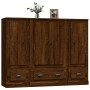 High sideboard 3 pieces oak brown plywood by vidaXL, Sideboards - Ref: Foro24-3185302, Price: 226,26 €, Discount: %