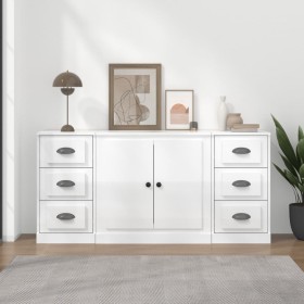 3 plywood white gloss sideboards by vidaXL, Sideboards - Ref: Foro24-3185233, Price: 184,99 €, Discount: %