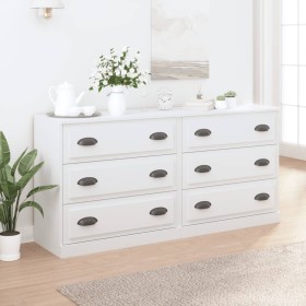 Sideboards 2 Stück weißes Sperrholz von vidaXL, Sideboards - Ref: Foro24-3185239, Preis: 169,99 €, Rabatt: %