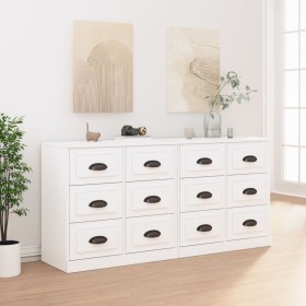 Aparadores 2 uds madera contrachapada blanco brillo de vidaXL, Aparadores - Ref: Foro24-3185281, Precio: 204,99 €, Descuento: %