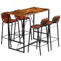 Bar furniture set 5 pieces recycled wood authentic goat leather by vidaXL, Furniture sets for kitchens and dining rooms - Ref...