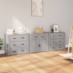 Sideboards 3 pieces Sonoma gray plywood by vidaXL, Sideboards - Ref: Foro24-3185429, Price: 258,59 €, Discount: %