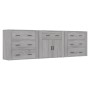 Sideboards 3 Stück Sonoma graues Sperrholz von vidaXL, Sideboards - Ref: Foro24-3185429, Preis: 254,77 €, Rabatt: %