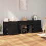 3 Stück Sperrholz Sideboards schwarz von vidaXL, Sideboards - Ref: Foro24-3185424, Preis: 248,12 €, Rabatt: %