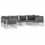 6-piece garden furniture set with white steel cushions by vidaXL, Garden sets - Ref: Foro24-3186918, Price: 483,58 €, Discoun...