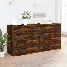 2-teilige Sideboards geräuchertes Eichensperrholz von vidaXL, Sideboards - Ref: Foro24-3185244, Preis: 179,99 €, Rabatt: %