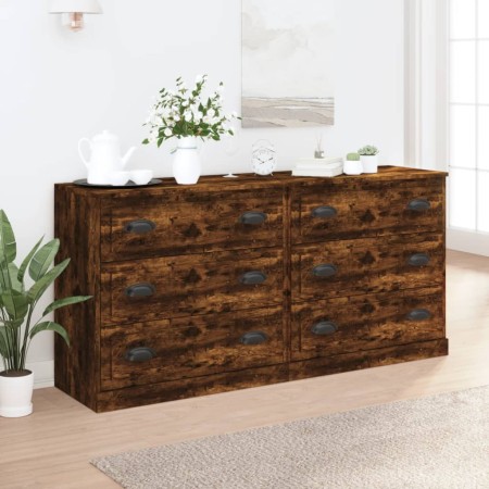 Sideboards 2 pieces smoked oak plywood by vidaXL, Sideboards - Ref: Foro24-3185244, Price: 179,99 €, Discount: %