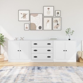 Sideboards 3 pieces white plywood by vidaXL, Sideboards - Ref: Foro24-3185215, Price: 249,54 €, Discount: %